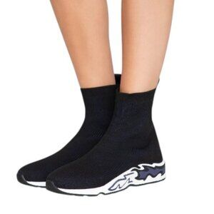 Sandro black flame high-top sock sneakers size